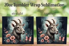 Floral Goat 20oz Tumbler PNG, Goat with Flowers Tumbler Wrap Product Image 2