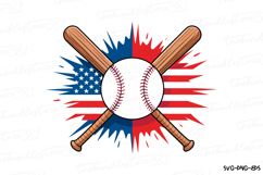 America baseball Svg Design | 4th of july svg | Shirt Svg Product Image 1