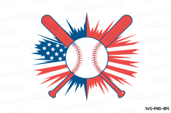 America baseball Svg Design | 4th of july svg | Shirt Svg Product Image 2