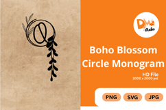 Boho Blossom Circle Monogram - Floral Bohemian Letter Frames Product Image 1