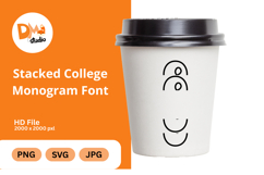 Stacked College Monogram Font Product Image 1