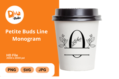 Petite Buds Line Monogram Product Image 1