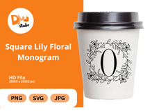 Square Lily Floral Monogram Product Image 1