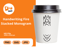 Handwriting Fire Stacked Monogram Product Image 1