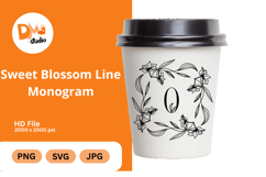 Sweet Blossom Line Monogram Product Image 1