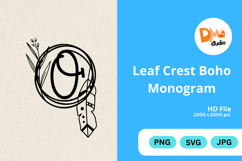 Leaf Crest Boho Monogram - Hand Drawn Botanical Letters Product Image 1