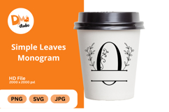 Simple Leaves Monogram Product Image 1