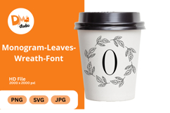 Monogram Leaves Wreath Font Product Image 1