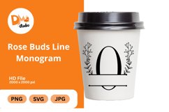 Rose Buds Line Monogram Product Image 1