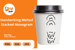 Handwriting Melted Stacked Monogram Product Image 1