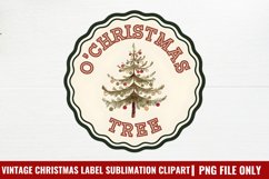Vintage Christmas Label Sublimation PNG Product Image 1