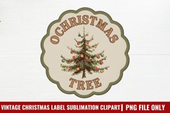 Vintage Christmas Label Sublimation PNG Product Image 1