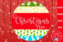 Christmas Round Sign Svg Door Hanger, O Christmas Tree Product Image 1