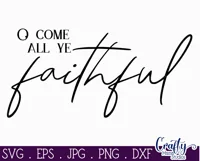 O Come All Ye Faithful Christian Christmas Farmhouse Svg Product Image 2