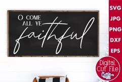 O Come All Ye Faithful Christian Christmas Farmhouse Svg Product Image 1