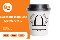 Simple Blossom Line Monogram Product Image 1