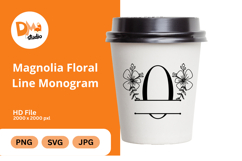 Magnolia Floral Line Monogram Product Image 1