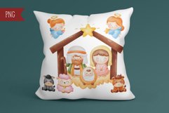 Watercolor nativity, o holy night Christmas clipart New Year Product Image 4