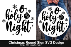 Merry christmas SVG - Christmas Round Sign Product Image 1