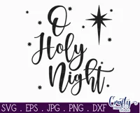 O Holy Night Christian Christmas Farmhouse Sign Svg Product Image 2