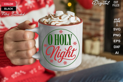 O Holy Night SVG | Christmas Round Sign SVG | Xmas SVG Product Image 5