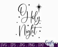 O Holy Night Star Christian Christmas Farmhouse Sign Svg Product Image 2