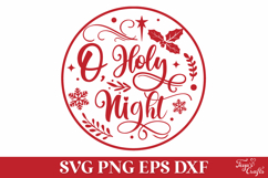 O Holy Night Round Christmas SVG Ornament Product Image 2