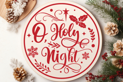 O Holy Night Round Christmas SVG Ornament Product Image 4