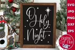 O Holy Night Star Christian Christmas Farmhouse Sign Svg Product Image 1