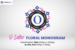 o letter, o monogram, floral monogram, letter monogram, lettering, o letter stickers, clipart, 