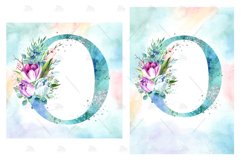 Spring Watercolor Letter. Monogram O. Sublimation Design Product Image 6
