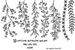 Vertical Botanical Line Art Borders Set Product Image 1