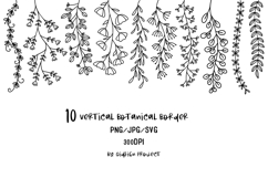 Vertical Botanical Line Art Borders Set Product Image 2