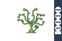 Abstract green tree with round branches and spherical buds v Product Image 1