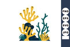 Colorful coral reef underwater sea life vector illustration Product Image 1