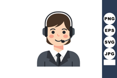 Customer service representative wearing headset in professio Product Image 1