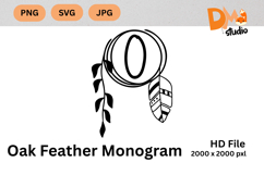Oak Feather Monogram Product Image 1