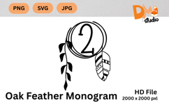 Oak Feather Monogram Product Image 1