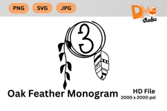 Oak Feather Monogram Product Image 1