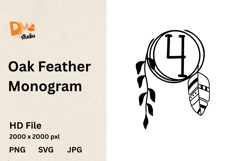 Oak Feather Monogram Product Image 1