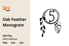 Oak Feather Monogram Product Image 1