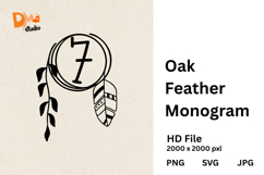 Oak Feather Monogram Product Image 1