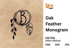 Oak Feather Monogram Product Image 1