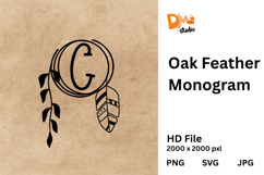 Oak Feather Monogram Product Image 1