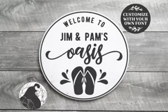Welcome to Our Oasis SVG, Round Patio Sign SVG Product Image 1