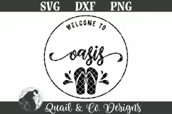 Welcome to Our Oasis SVG, Round Patio Sign SVG Product Image 2
