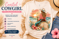 Coastal Cowgirl horse sunset png Product Image 1