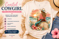 Coastal Cowgirl horse sunset png Product Image 1