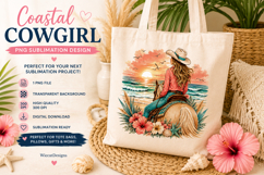 Coastal Cowgirl horse sunset png Product Image 3