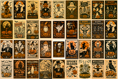 Retro Halloween garden flag sublimation designs bundle Product Image 2